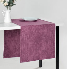 Hermia Milano Camino de Mesa Damasco 45 x 150 cm Poliéster No Planchar Damson